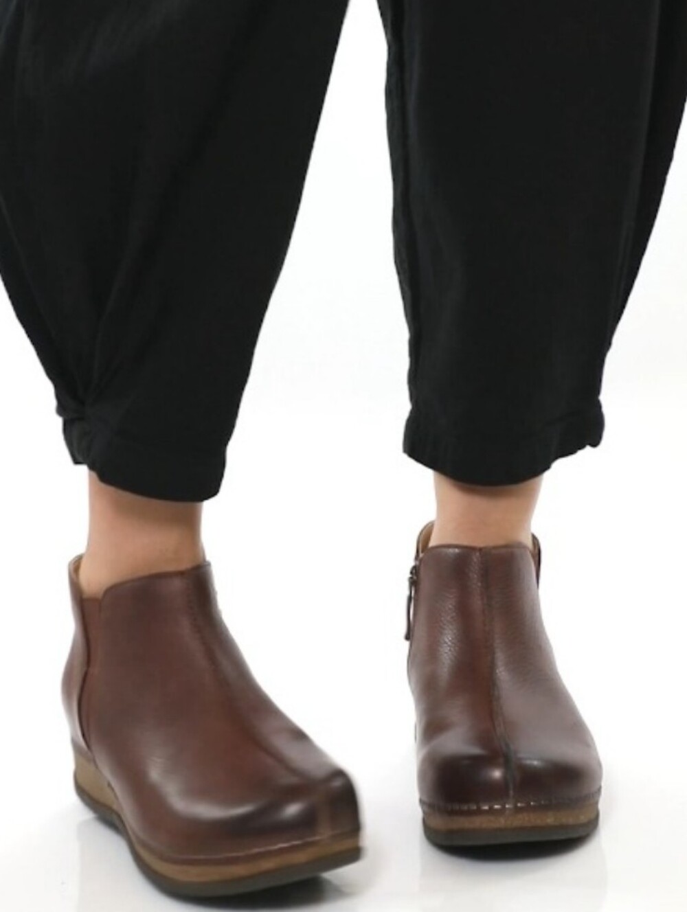 Dansko Makara Ankle Boot, Zipper, Cork Sole, Size 41, US Size 10.5, Brown